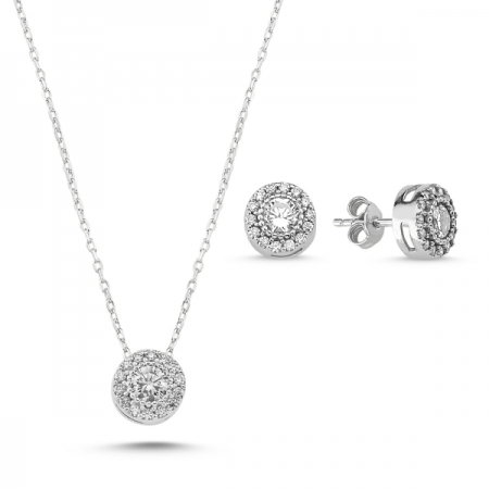 Set argint 925 rodiat cu zirconii albe - Be Elegant STU0006 [0]
